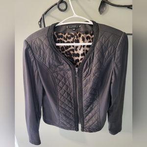 Vex collections faux-leather jacket in black, size EU 38 (US M)